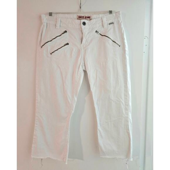 Women's White Guess Jeans Capri Stretch Jeans Size 28 - Picture 5 of 6